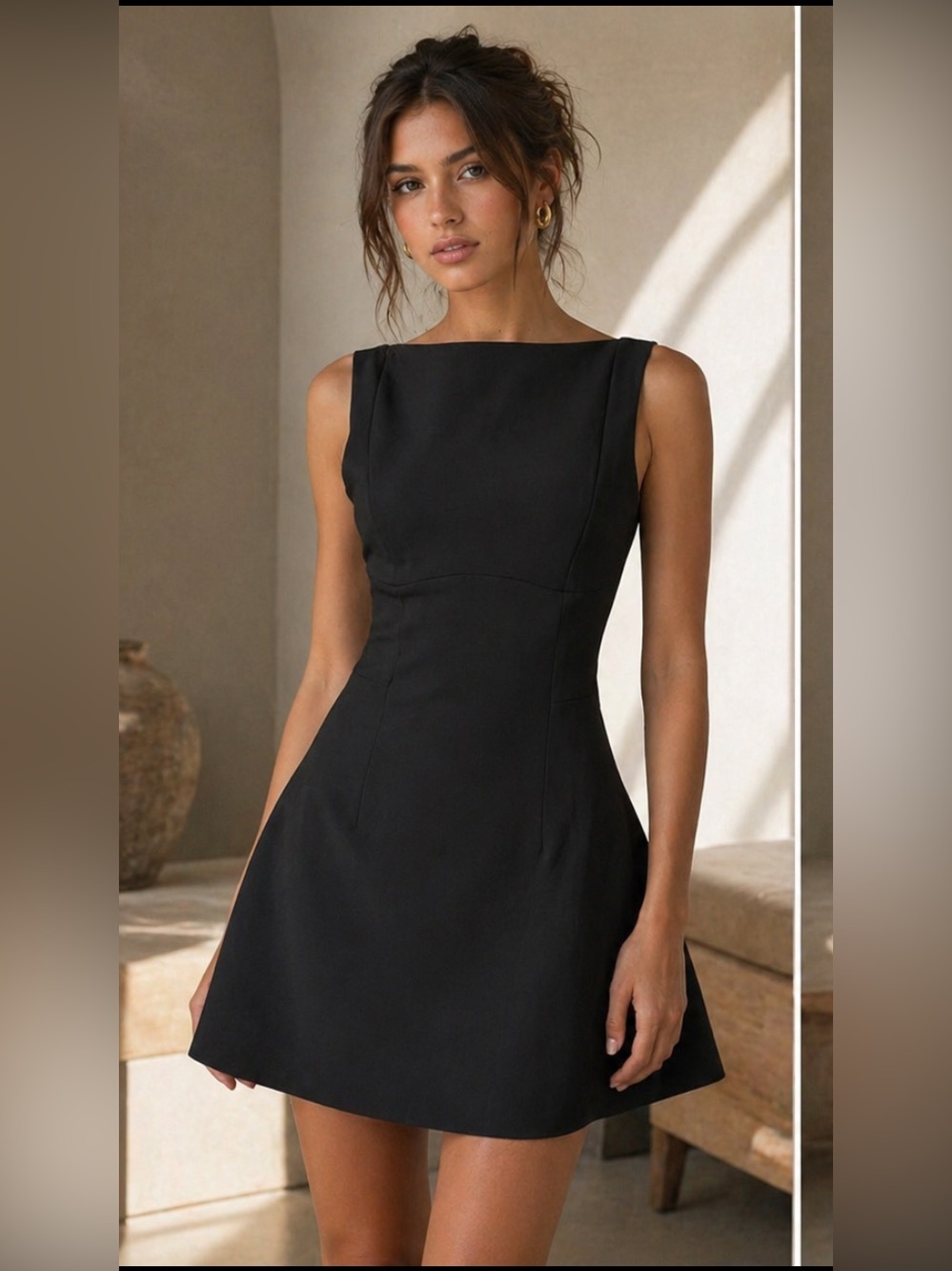 Babyboo Black Crepe Alana Bubble Skirt Mini Dress size XS